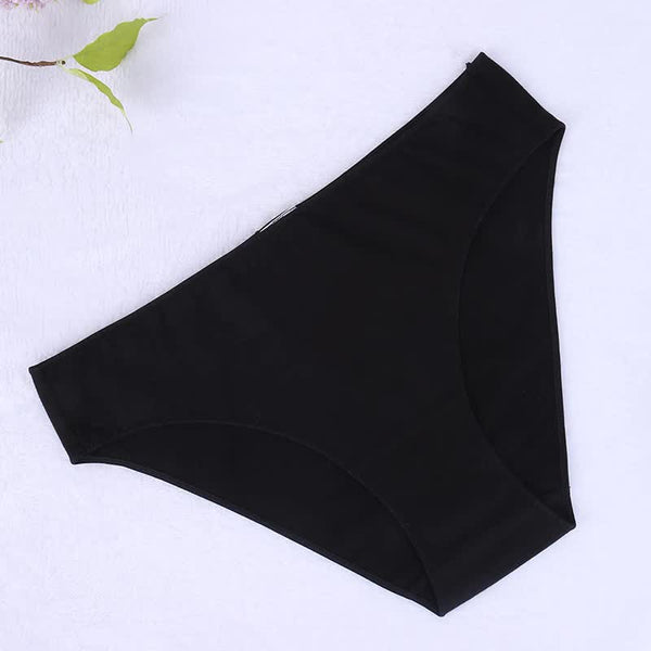 Elosung 4 Pcs Black High Waisted Cotton Bikini Briefs Women Slim Fit Underwear Erotic Panties