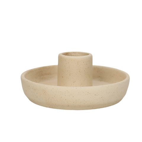 Veile Studios 2 Pcs Light Yellow Oval Bottom Nordic Ceramic Candle Holder With Jewelry Dish Elegant Minimalist Home Decor Piece Jewellery Holders & Or