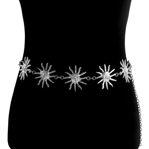 Veile Studios Elosung 2 Pcs Sun Flower Statement Body Chain Belt Women's Adjustable Waist Jewelry Style Body Chains