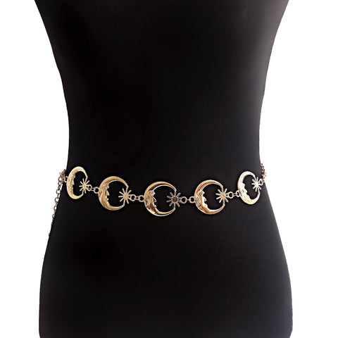Veile Studios Elosung 2 Pcs Sun Flower Statement Body Chain Belt Women's Adjustable Waist Jewelry Style 7 Body Chains