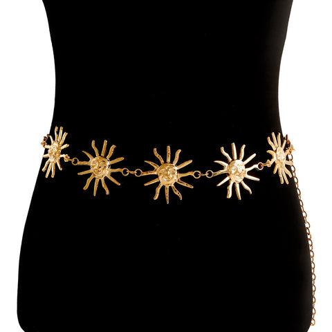Veile Studios Elosung 2 Pcs Sun Flower Statement Body Chain Belt Women's Adjustable Waist Jewelry Style 9 Body Chains