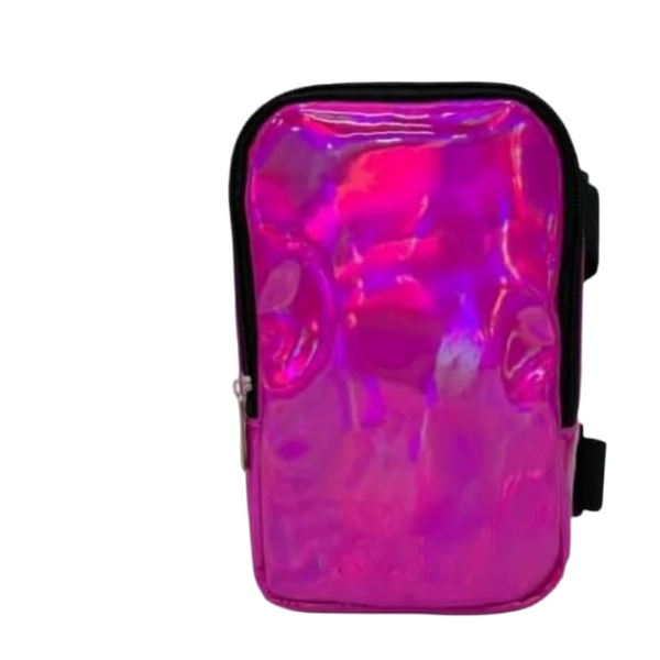 Pink Shiny Holographic Thigh Holster Bag Hands Free Festival & Hiking Gear Women's Bags & Handbags