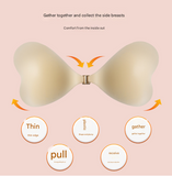 2 Pairs Of Heart Shaped Silicone Breast Stickers Invisible Push Up Bra Size A Cup Brown Skin Colour Bras