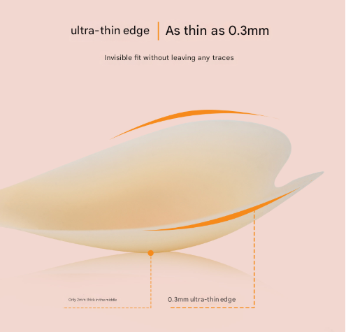 2 Pairs Of Heart Shaped Silicone Breast Stickers Invisible Push Up Bra Size L Brown Skin Colour Bras