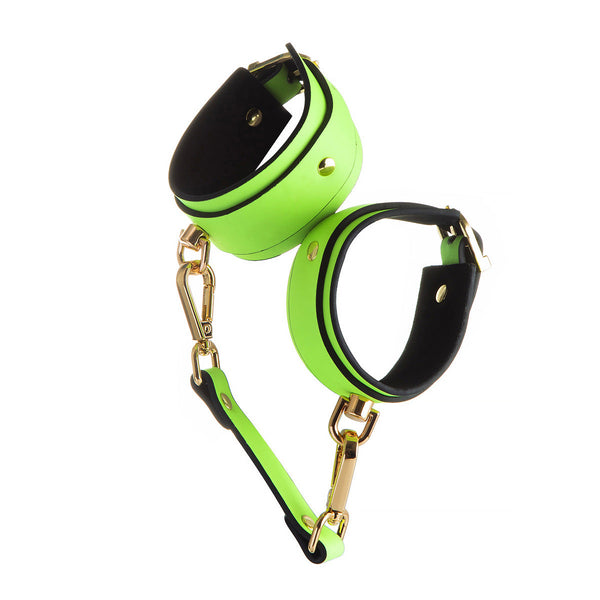 Pu Leather  Cuff Wrist/Ankle Restraint Sold Individually(Luminous Green Handcuffs) Cuffs & Shackles