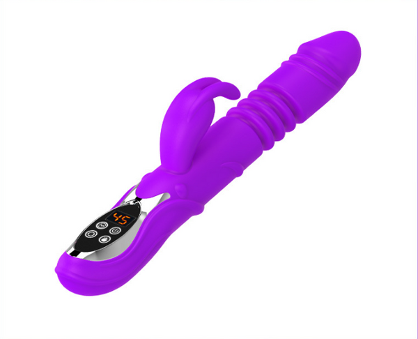 (Purple)Ultimate G Spot & Clitoral Rabbit  Telescopic Heated Rotating G Spot s