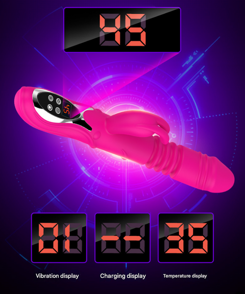 (Purple)Ultimate G Spot & Clitoral Rabbit  Telescopic Heated Rotating G Spot s