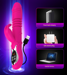 (Purple)Ultimate G Spot & Clitoral Rabbit  Telescopic Heated Rotating G Spot s