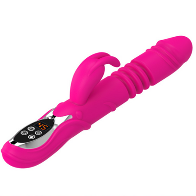 (Rose Red)Ultimate G Spot & Clitoral Rabbit  Telescopic Heated Rotating G Spot s