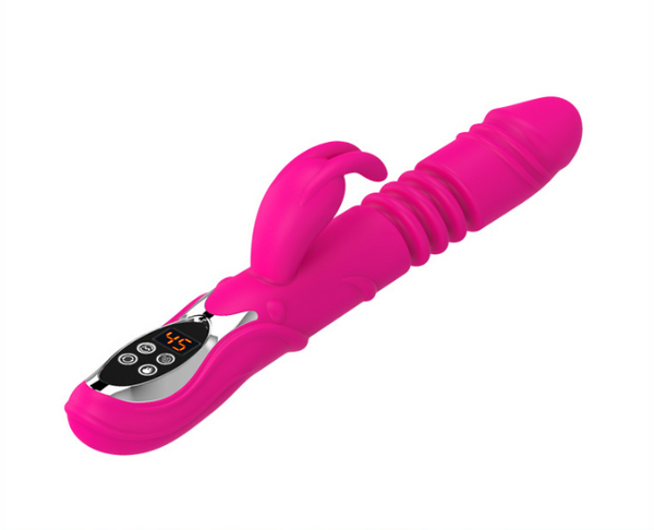 (Rose Red)Ultimate G Spot & Clitoral Rabbit  Telescopic Heated Rotating G Spot s