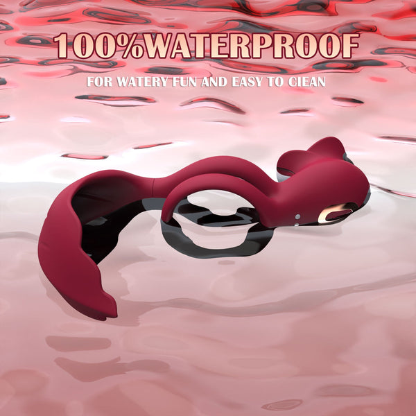 Red Romantic Rose Dual Motor Vibrating Couples Pleasure Ring Rechargeable Silicone Enhancer  Rings