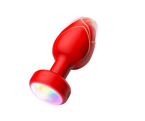 Red Luminous Led Vibrating Anal Plug With Wireless Remote 10 Speeds, 7 Light Modes, Waterproof Silicone Vibrating Butt Plugs