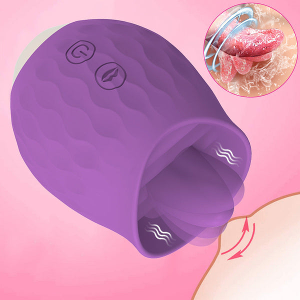 Purple Rosebud Flickering Tongue  10 Speed Clitoral & G Spot Stimulator Usb Magnetic Charging Clitoral s
