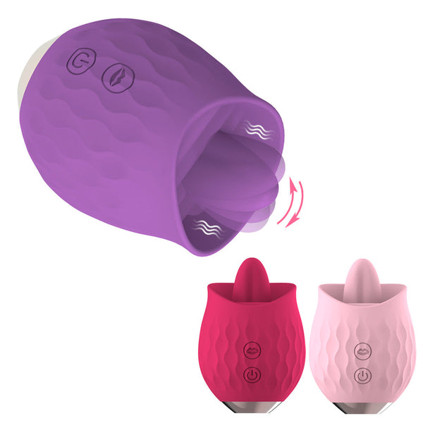 Pink Rosebud Flickering Tongue  10 Speed Clitoral & G Spot Stimulator Usb Magnetic Charging G Spot s
