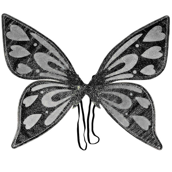 Black Sparkling Fairy Lightweight Glitter Butterfly Costume Accessory For Kids & Adults Wings