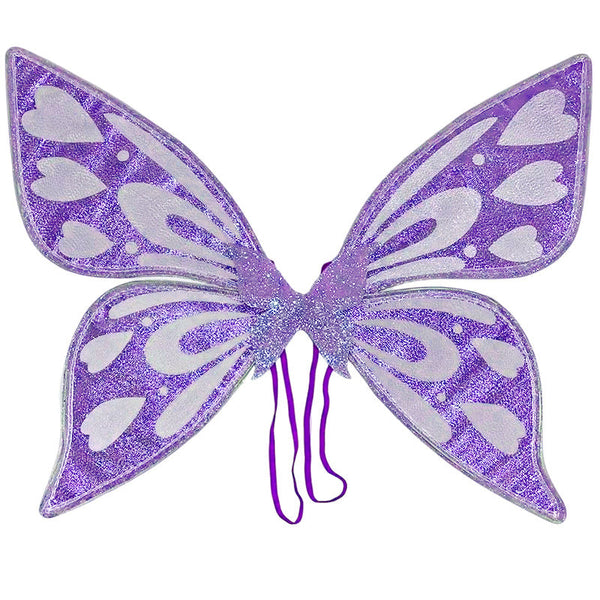 Purple Sparkling Fairy Lightweight Glitter Butterfly Costume Accessory For Kids & Adults Wings