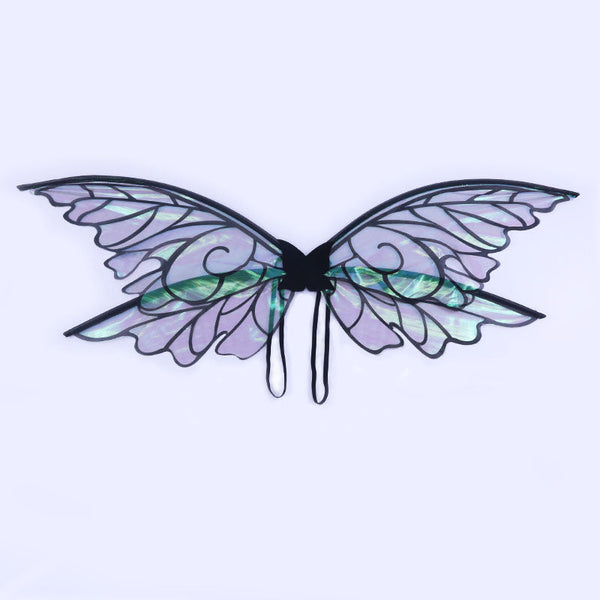 Black Enchanting Iridescent Fairy Sparkle Butterfly Elf For Costume Parties Cosplay & Dress Up Fun Wings