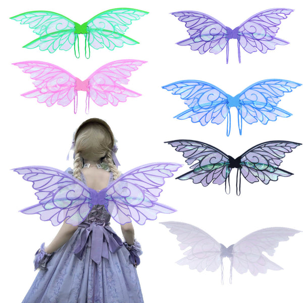 Blue Enchanting Iridescent Fairy Sparkle Butterfly Elf For Costume Parties Cosplay & Dress Up Fun Wings
