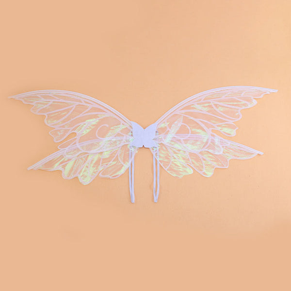 White Enchanting Iridescent Fairy Sparkle Butterfly Elf For Costume Parties Cosplay & Dress Up Fun Wings