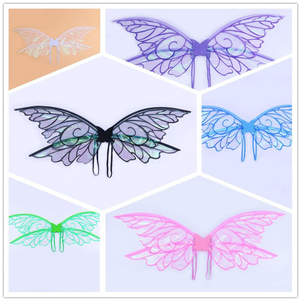 White Enchanting Iridescent Fairy Sparkle Butterfly Elf For Costume Parties Cosplay & Dress Up Fun Wings