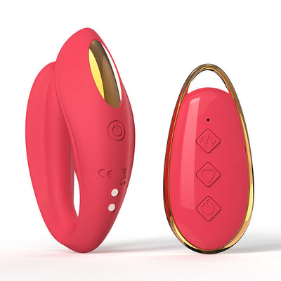 Red Blisslink U Shaped Wearable Couple's  With Remote 12 Modes For Shared Intimacy & Solo Fun Wireless s