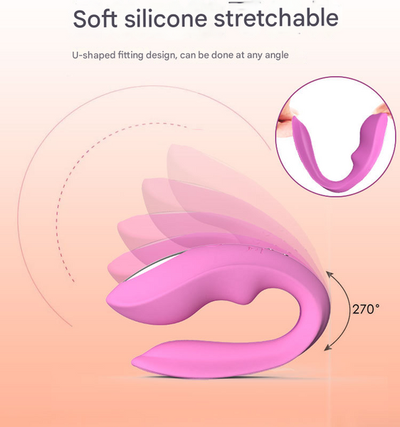 Pink Blisslink U Shaped Wearable Couple's  With Remote 12 Modes For Shared Intimacy & Solo Fun Wireless s