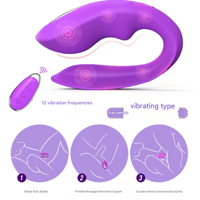 Pink Blisslink U Shaped Wearable Couple's  With Remote 12 Modes For Shared Intimacy & Solo Fun Wireless s