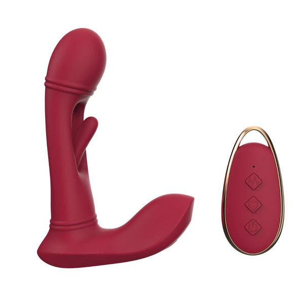 Red Wearable Vibrating Stimulator With Remote Dual Action Couples' Toy Classic s