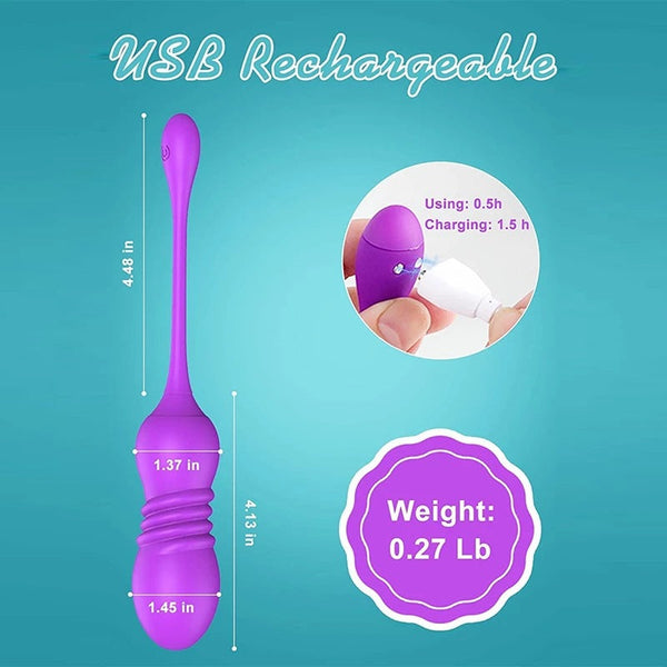 Red Thrustwave Remote Control Vibrating & Telescopic Pleasure Egg 12 Vibe 3 Modes Wearable Fun Vibrating Eggs
