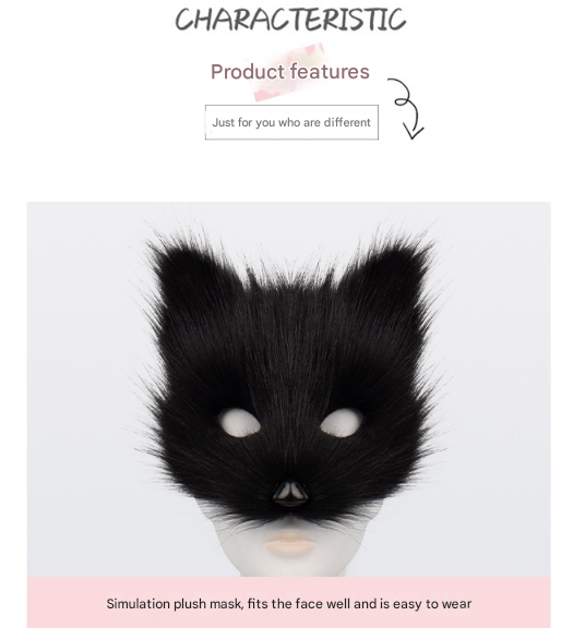 Grass Yellow Halloween Furry Fox Costume Set Plush Mask Ears Headband Tail And Paws For Cosplay Other Costume Accessories