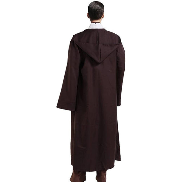 Black Shadow Wanderer Hooded Cape Premium Velvet Robe For Jedi Wizard & Medieval Cosplay Other Costume Accessories