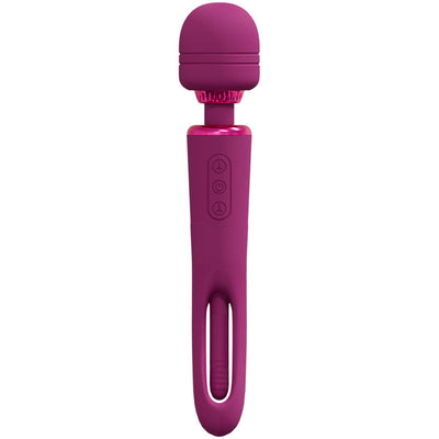 Vive Kiku Pink 25.2 Cm Usb Rechargeable Dual End Massage Wand With Flapping Tip Massagers & Wands