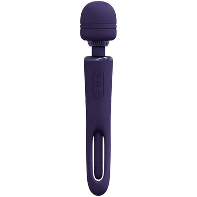 Vive Kiku Purple 25.2 Cm Usb Rechargeable Dual End Massage Wand With Flapping Tip Massagers & Wands