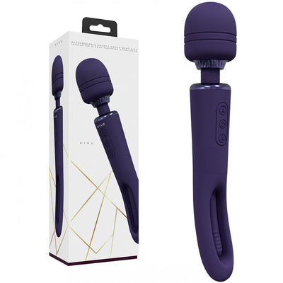 Vive Kiku Purple 25.2 Cm Usb Rechargeable Dual End Massage Wand With Flapping Tip Massagers & Wands