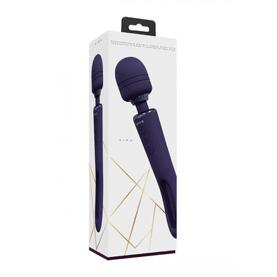 Vive Kiku Purple 25.2 Cm Usb Rechargeable Dual End Massage Wand With Flapping Tip Massagers & Wands