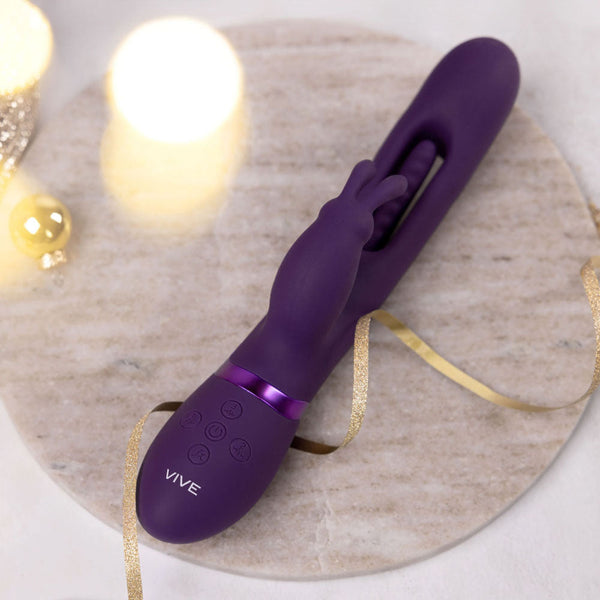 Vive Mika Purple 23.2 Cm Usb Rechargeable Rabbit  With Flapping Shaft Rabbit s