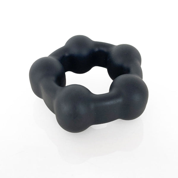Vers Liquid Silicone Steel Motion C Ring Black  With Balls  Rings