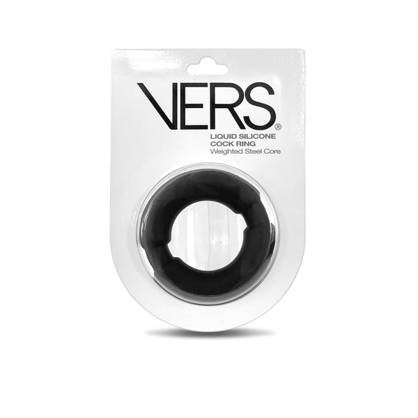 Vers Liquid Silicone Weighted Steel Core C Ring Black  With  Rings