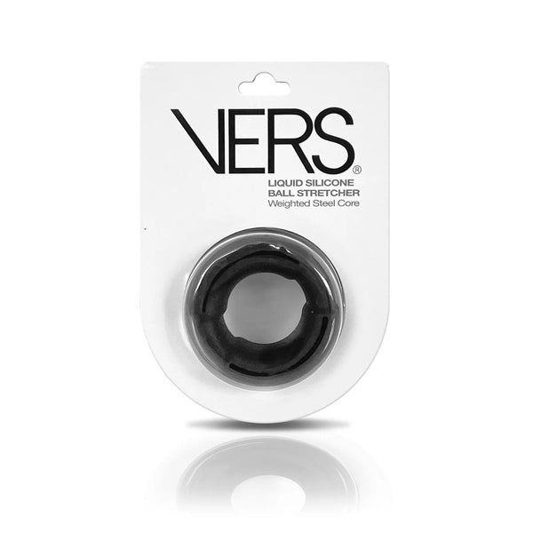 Vers Liquid Silicone Weight Steel Core Ball Stretcher Black Ring With  Rings
