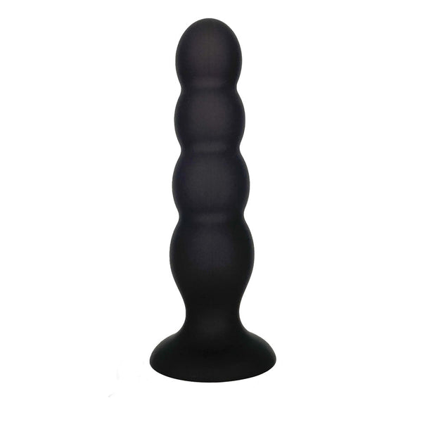 Vers Liquid Silicone Suction Plug Black 16.5 Cm Butt With Internal Steel Balls Dildos