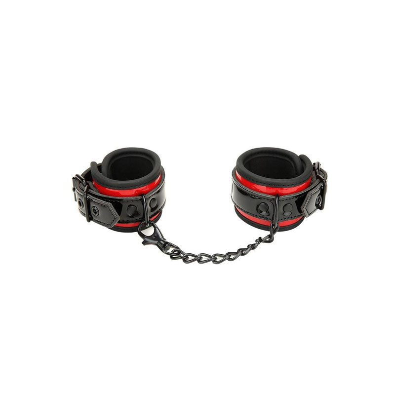 Whipsmart Heartbreaker Deluxe Buckle Love Cuffs Black/Red Restraints Cuffs & Shackles