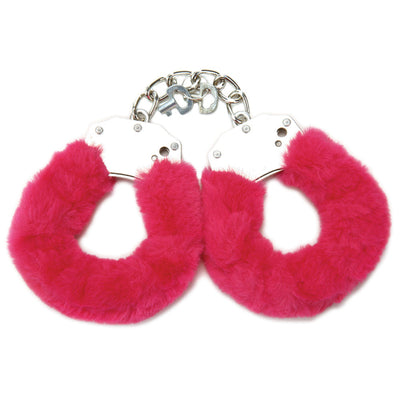 Whipsmart Classic Furry Cuffs Hot Pink Restraints With Bonus Eye Mask Cuffs & Shackles
