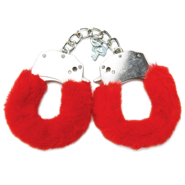 Whipsmart Classic Furry Cuffs Red Restraints With Bonus Eye Mask Cuffs & Shackles