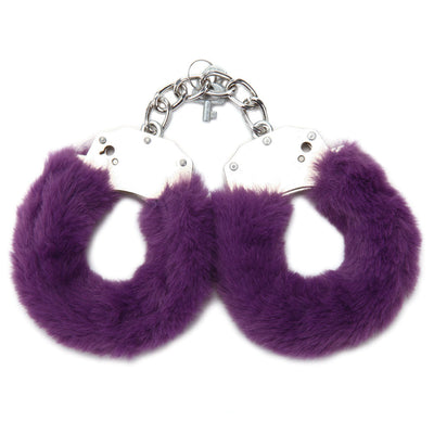 Whipsmart Classic Furry Cuffs Purple Restraints With Bonus Eye Mask Cuffs & Shackles