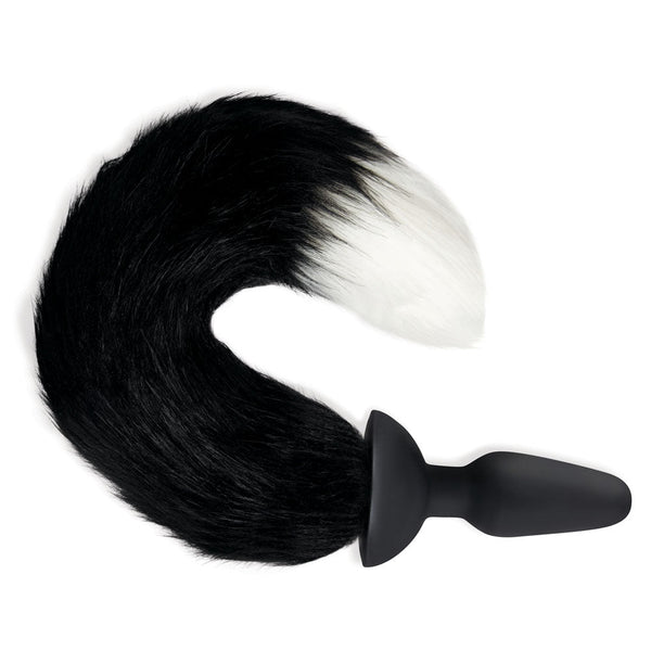 Whipsmart Furry Tales Silicone Foxtail Rechargeable Butt Plug Black 9.5 Cm Vibrating With Tail & Remote Control Vibrating Butt Plugs