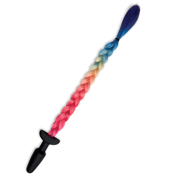 Whipsmart Furry Tales Silicone Rainbow Tail Black 8.9 Cm Butt Plug With Vibrating Butt Plugs