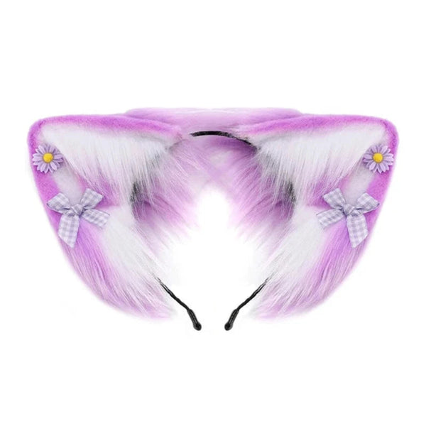 Women Girls Cartoon Fox Ears Shaped Headband Plush Hair Hoop Cosplay Accessories Headbands