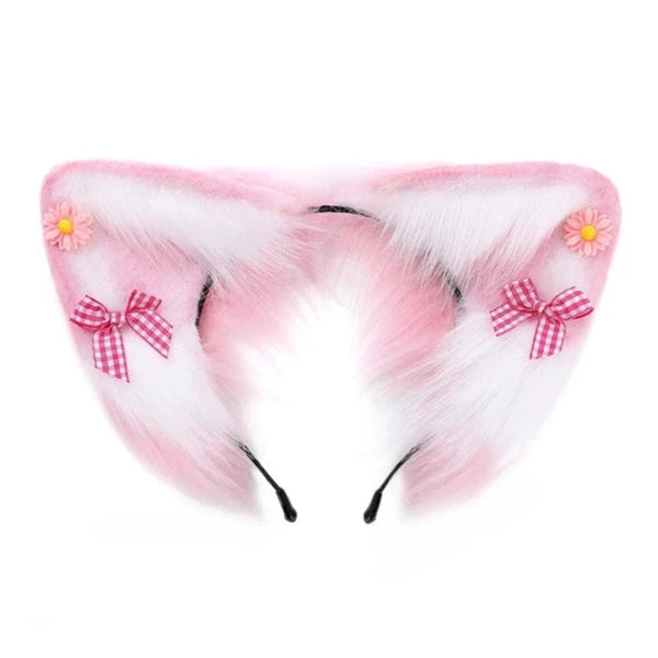 Women Girls Cartoon Fox Ears Shaped Headband Plush Hair Hoop Cosplay Accessories Headbands