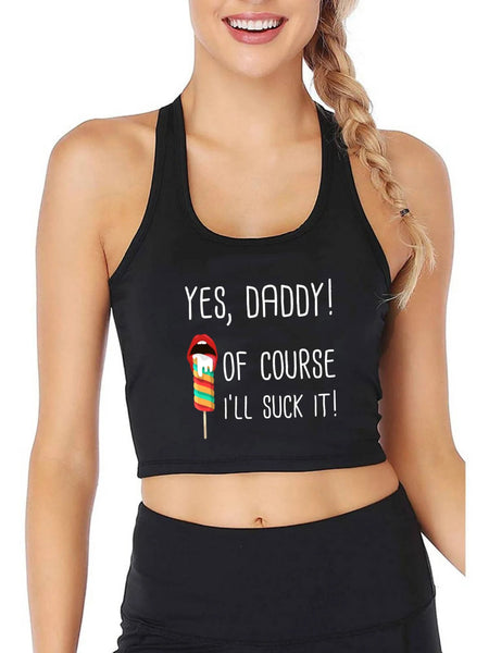 Yes Daddy Ill Suck It Design  Crop Top Ddlg  Kinky Submissive Tank Tops Other Erotic Clothing