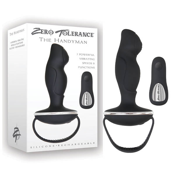 Zero Tolerance The Handyman Black Usb Rechargeable Vibrating Anal Plug With Remote Vibrating Butt Plugs